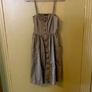 Army green button up forever 21 dress above knee size S worn twice